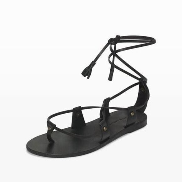 Valia Gabriel‎ Strappy Classic Black Studded Boho Gladiator Lia Sandal Sz 5.5 - Picture 2 of 5